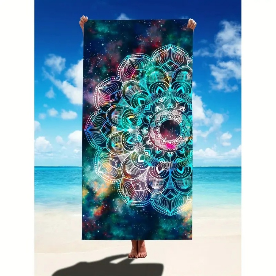 Outdoor Sports Daisy Print Beach Towel, Quick Dry, Non-Stick Sand, Camping, Beach, Picnic Mat, Vacation Portable, Sunscreen Shawl, Yoga Mat