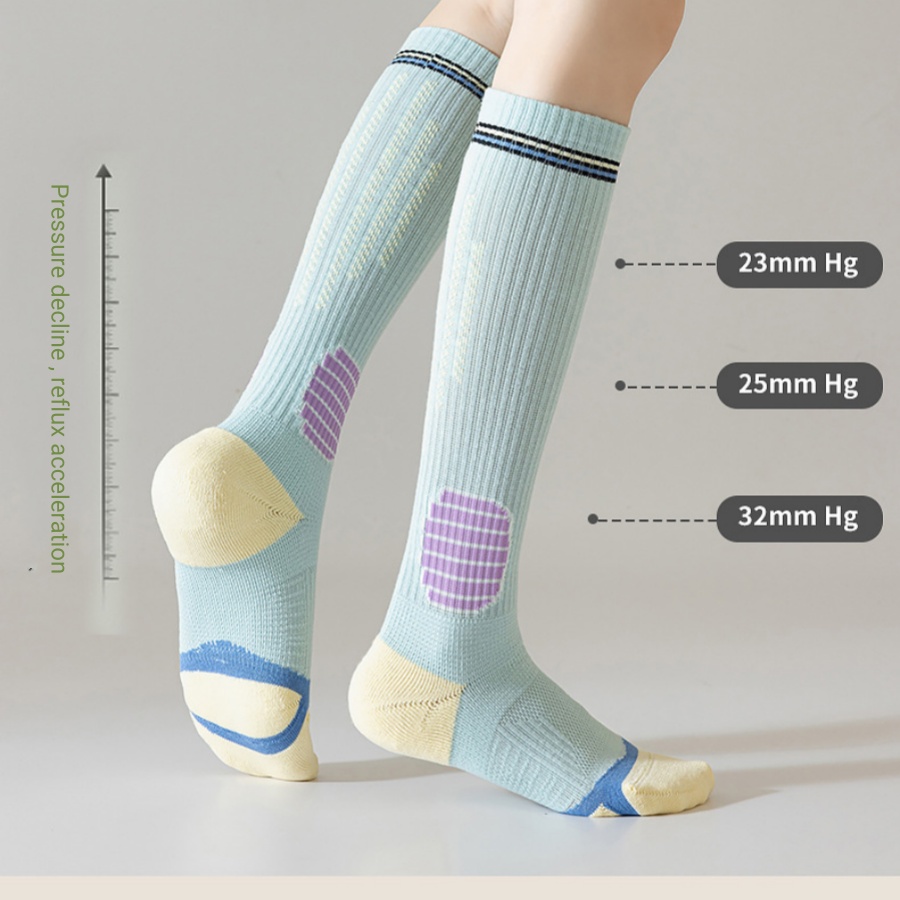 Compression SportsSocks Women Men Socks, Unisex Breathable High Tube Socks For Running, Cycling, Soccer, Hiking, Travel