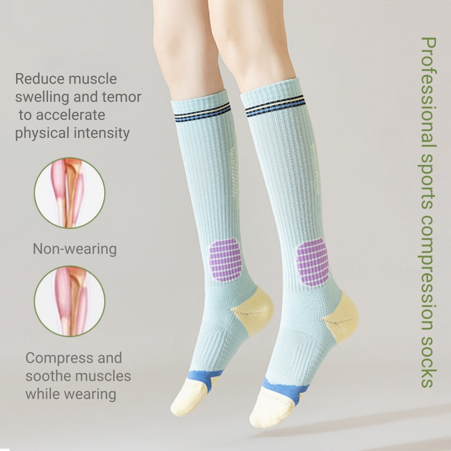 Compression SportsSocks Women Men Socks, Unisex Breathable High Tube Socks For Running, Cycling, Soccer, Hiking, Travel