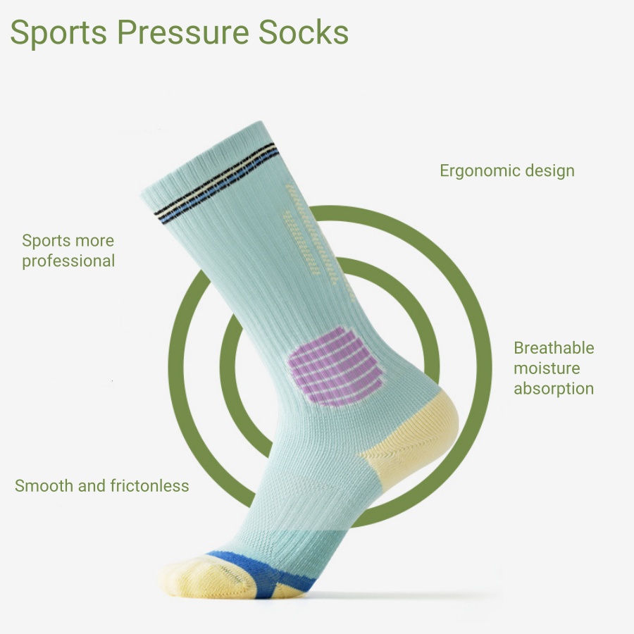Compression SportsSocks Women Men Socks, Unisex Breathable High Tube Socks For Running, Cycling, Soccer, Hiking, Travel
