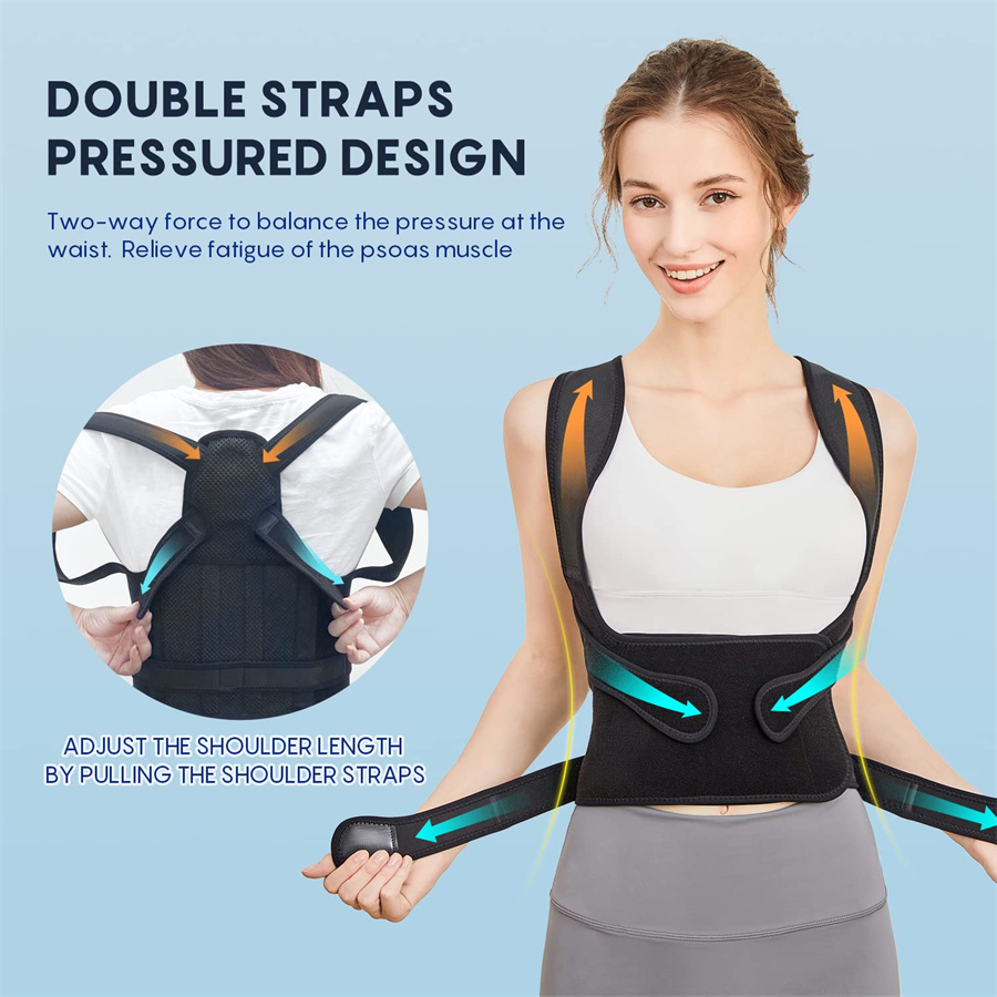 Back Brace Posture Corrector For Women And Men, Shoulder Straightener, Adjustable Full Back Support