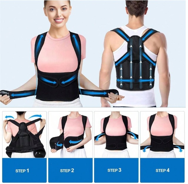 Back Brace Posture Corrector For Women And Men, Shoulder Straightener, Adjustable Full Back Support