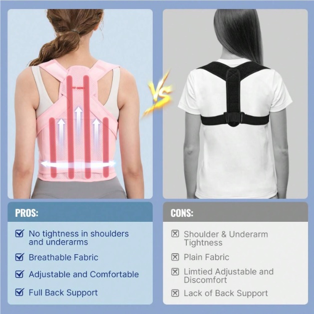 Back Brace Posture Corrector For Women And Men, Shoulder Straightener, Adjustable Full Back Support