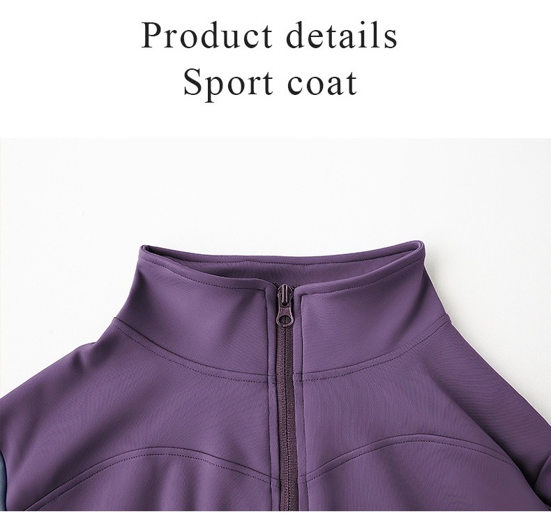 Solid Color Zip Thumb Hole Track Jacket,Stand Collar Thumb Hole Sports Jacket