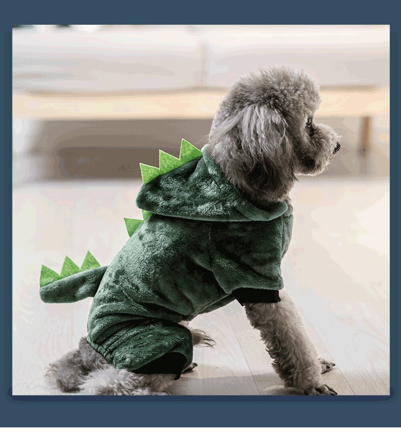 Autumn/Winter Clothes, Small Dog Floral Dinosaur Costume,Pet Jumpsuit, Winter Warm Flush Clothes Teddy Small Dog Puppy Bichon Pomeranian Kitten Autumn And Winter Clothes