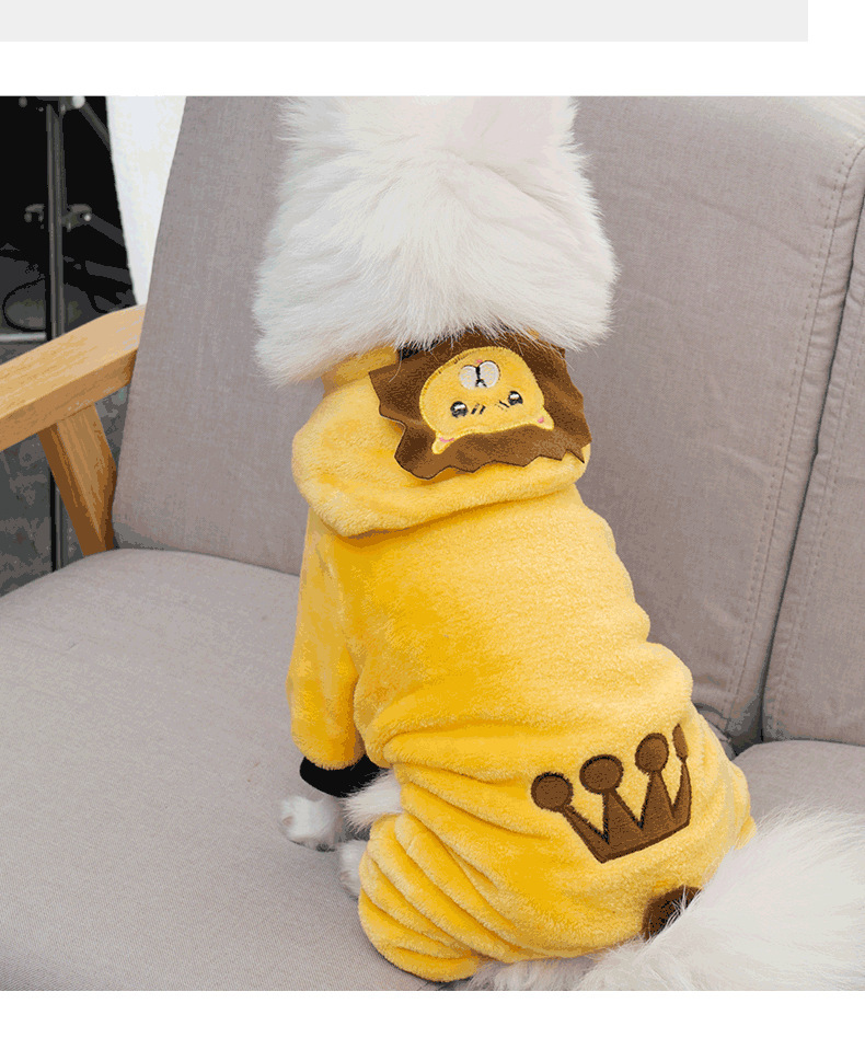 Autumn/Winter Clothes, Small Dog Floral Dinosaur Costume,Pet Jumpsuit, Winter Warm Flush Clothes Teddy Small Dog Puppy Bichon Pomeranian Kitten Autumn And Winter Clothes