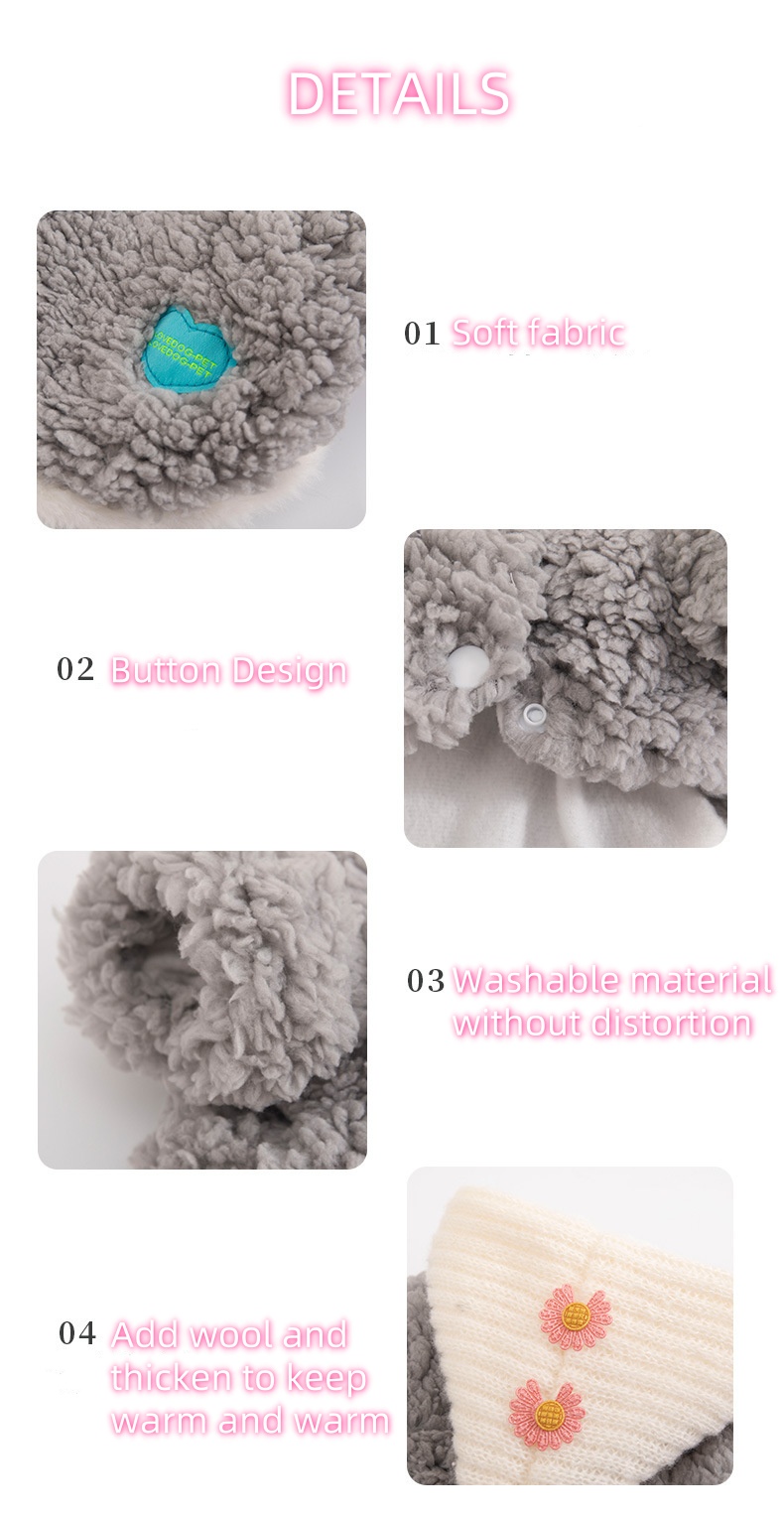 Pet clothing Autumn and Winter fluffy warm cute hooded vest Teddy Pomeranian small dog pet clothing, 1pc Pet Cat Dog Bear Cosplay Hoodie, Pink Sherpa Soft Warm Sweatshirt For Dogs, Autumn/Winter