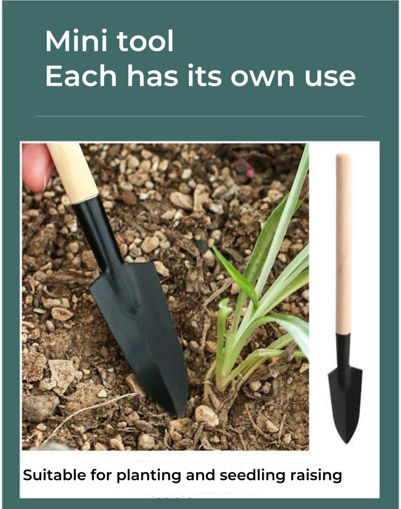 3pcs/set Mini Gardening Tools With Wood Handles, Children Garden Shovel Suitable For Potting/transplanting/loosening Soil/weeding/flower Planting