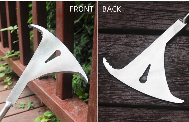 Wood Handle Manual Garden Weeding Rake Suitable For Weeding And Loosening Soil,Garden Weeding Tool - Weeding Puller, L-Shaped Manual Crack Weeder. Extractor Removal, Agricultural Bonsai Supplies Hand Tool