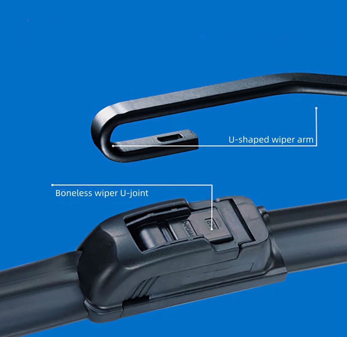 CARALL S850 Boneless Wiper Universal Lucas Wiper  14" 16" 18" 19" 20" 21" 22" 24" 26"28",Car Windshield Wiper Blades U-Type Universal Soft Rubber Frameless Bracketless Car Wipers