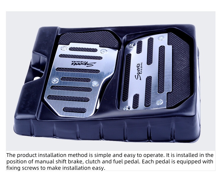 Car accelerator pedal non-slip brake clutch 3 pieces modified aluminum alloy pedal,Universal Car Brake And Accelerator Pedal Set