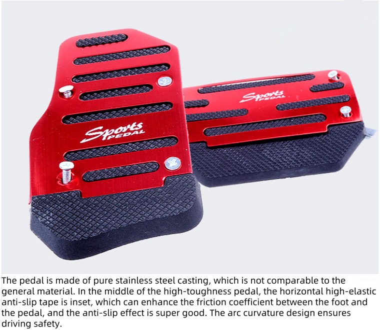 Car accelerator pedal non-slip brake clutch 3 pieces modified aluminum alloy pedal,Universal Car Brake And Accelerator Pedal Set