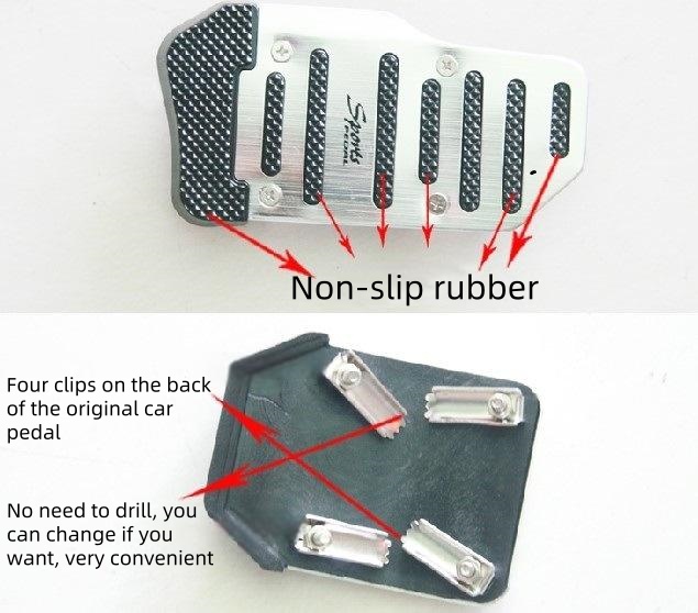 Car accelerator pedal non-slip brake clutch 3 pieces modified aluminum alloy pedal,Universal Car Brake And Accelerator Pedal Set