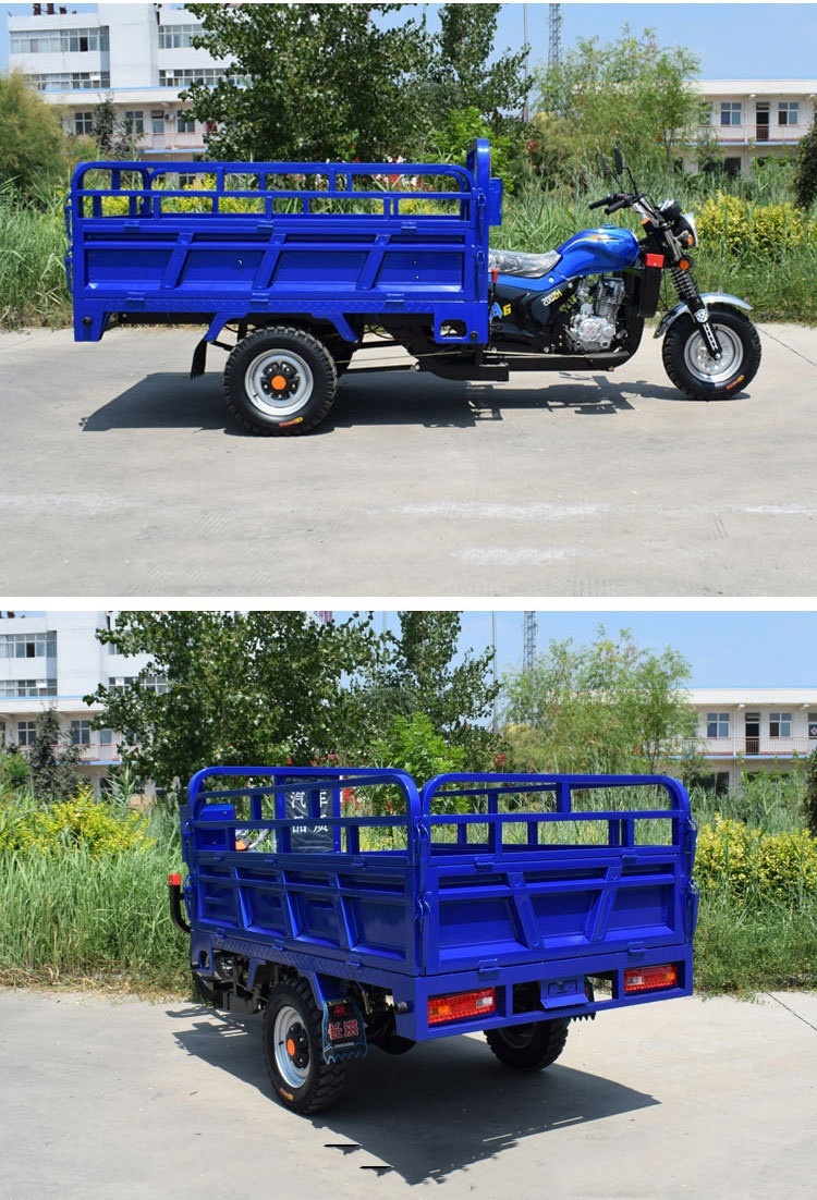 The new three-wheeled motorcycle fuel household agricultural cargo cargo area Shenshuileng export gasoline three-wheeled vehicle