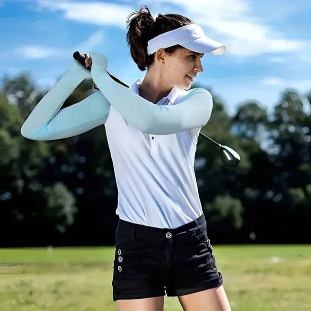Stay Cool With Sun Protective Cooling Shawl, Ice Silk, Arm Sleeves - Perfect For Golfing, Cycling, Hiking &amp; Outdoor Activities,Suitable For Cycling And Riding Motorcycle