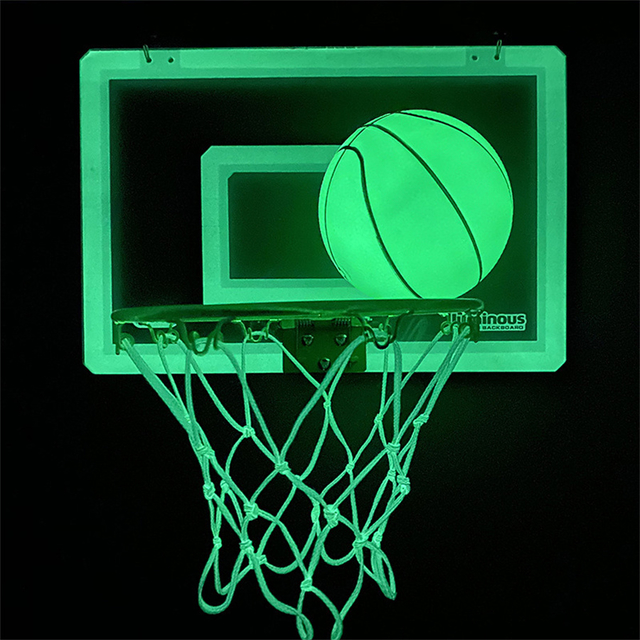 No 7 Glowing Outdoor Training Basketball - Wear-Resistant, Light-Absorbing, Night-Shining, Black PU Construction With Small Air Cylinder And Metal Air Needle - Perfect For Adults