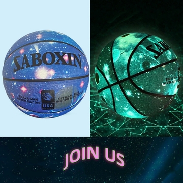 No 7 Glowing Outdoor Training Basketball - Wear-Resistant, Light-Absorbing, Night-Shining, Black PU Construction With Small Air Cylinder And Metal Air Needle - Perfect For Adults