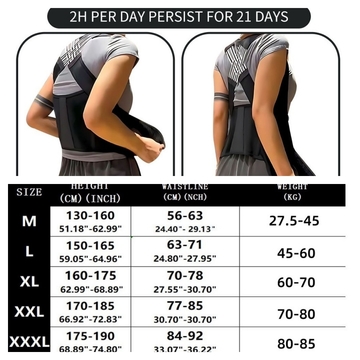 1pc Adjustable Unisex Posture Corrector Back Brace Support Belt