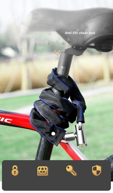 80CM Cable Lock Heavy Duty Braided Stainless Steel Cable Lock For Outdoor Cycling Security (Black),Bike Chain Lock With Lighter Weight And Stronger Security, Anti-Theft Bicycle Lock For Bikes, Motorcycles, Doors