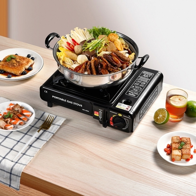 Camping Gas Stove With Butane &amp; Propane Compatibility, Portable Camping Stove For Outdoor Cooking，Portable Stove Camping BBQ Korean Kitchen Camp Butane Burner Stove