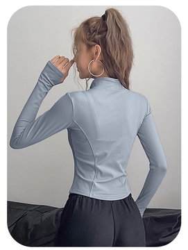 Women's Thumb Hole Tight Fitted Stand Collar Pullover Zip Up Sweatshirt,Women's Solid Color Zipper Front &amp; Stand Collar Sport Jacket