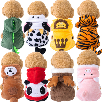 Autumn/Winter Clothes, Small Dog Floral Dinosaur Costume,Pet Jumpsuit, Winter Warm Flush Clothes Teddy Small Dog Puppy Bichon Pomeranian Kitten Autumn And Winter Clothes