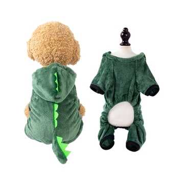 Autumn/Winter Clothes, Small Dog Floral Dinosaur Costume,Pet Jumpsuit, Winter Warm Flush Clothes Teddy Small Dog Puppy Bichon Pomeranian Kitten Autumn And Winter Clothes