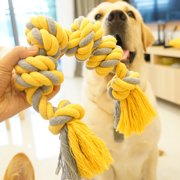 Cotton rope six knots medium and large dog pet cotton rope dog toy bite resistant large dog teething toy,Interactive Dog Pet Rope Chew Toy Set, Rope Knot Toy Combination - Includes Fun Training And Teeth Cleaning Benefits,1pc Rope Bite Toy For Dogs