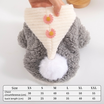 Pet clothing Autumn and Winter fluffy warm cute hooded vest Teddy Pomeranian small dog pet clothing, 1pc Pet Cat Dog Bear Cosplay Hoodie, Pink Sherpa Soft Warm Sweatshirt For Dogs, Autumn/Winter