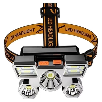 1PC 5 LED Headlamp Rechargeable Strong Light Headlight Camping Adventure Fishing Head Light Flashlight，1PC Waterproof Rechargeable Headlamp With 5 Ultra-Bright LED Lights, 4 Lighting Modes, Built-In 18650 Lithium Battery, Strong Light Flashlight For Fishing, Night Riding, Long-Range Ultra-Bright LED Mining Flashlight For Home Use, Adjustable Head Circumference, Very Suitable Camping, Hiking And Fishing