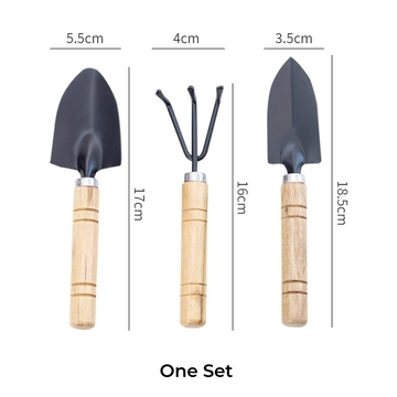 3pcs/set Mini Gardening Tools With Wood Handles, Children Garden Shovel Suitable For Potting/transplanting/loosening Soil/weeding/flower Planting