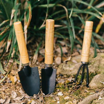 3pcs/set Mini Gardening Tools With Wood Handles, Children Garden Shovel Suitable For Potting/transplanting/loosening Soil/weeding/flower Planting